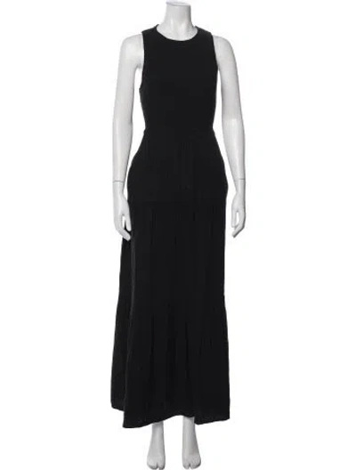 Pre-owned Me+em Crew Neck Long Dress In Black