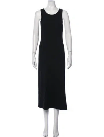 Pre-owned Me+em Crew Neck Long Dress In Black