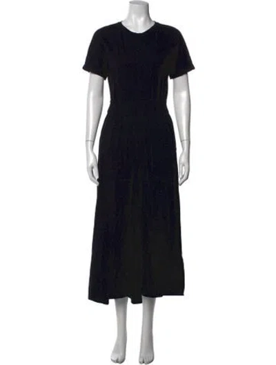 Pre-owned Me+em Crew Neck Long Dress In Black