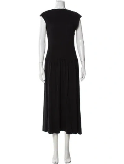 Pre-owned Me+em Crew Neck Long Dress In Black