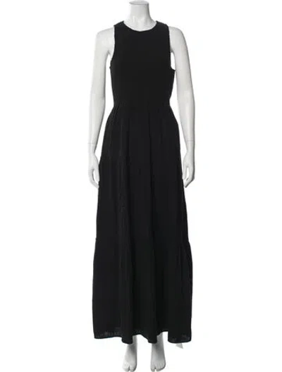 Pre-owned Me+em Crew Neck Long Dress In Black