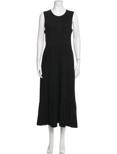 Pre-owned Me+em Crew Neck Long Dress In Black