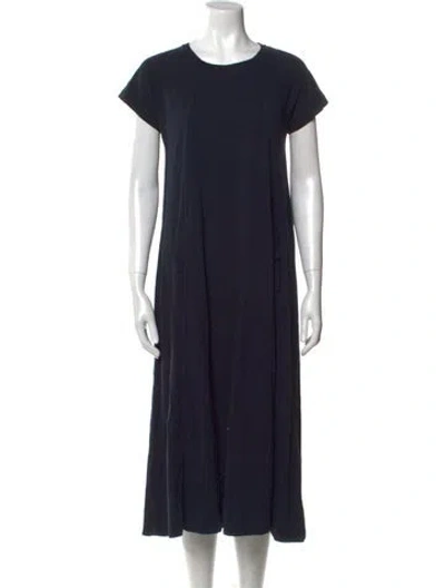 Pre-owned Me+em Crew Neck Long Dress In Blue