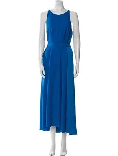 Pre-owned Me+em Crew Neck Long Dress In Blue