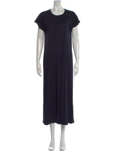 Pre-owned Me+em Crew Neck Long Dress In Blue