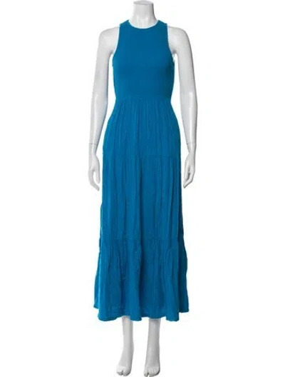 Pre-owned Me+em Crew Neck Long Dress In Blue