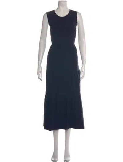 Pre-owned Me+em Crew Neck Long Dress In Blue