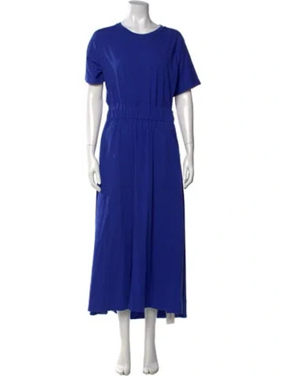 Pre-owned Me+em Crew Neck Long Dress In Blue