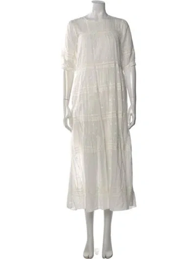 Pre-owned Me+em Crew Neck Long Dress In Gray