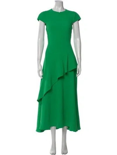 Pre-owned Me+em Crew Neck Long Dress In Green