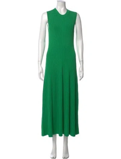 Pre-owned Me+em Crew Neck Long Dress In Green