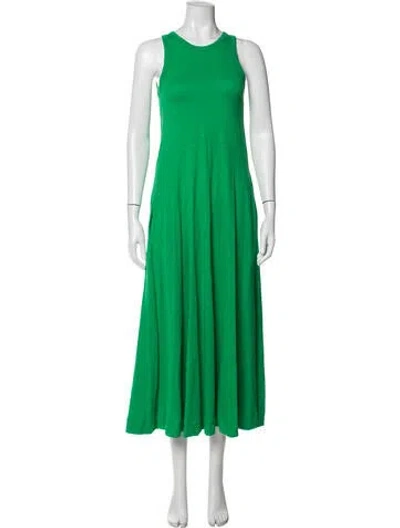 Pre-owned Me+em Crew Neck Long Dress In Green