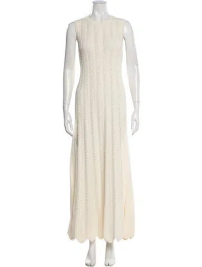 Pre-owned Me+em Crew Neck Long Dress In Neutral