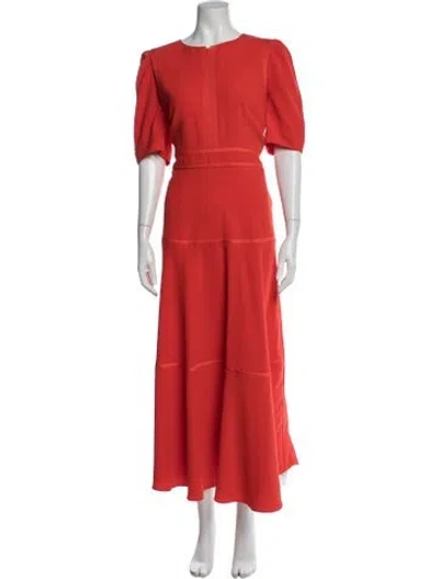 Pre-owned Me+em Crew Neck Long Dress In Orange