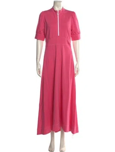 Pre-owned Me+em Crew Neck Long Dress In Pink