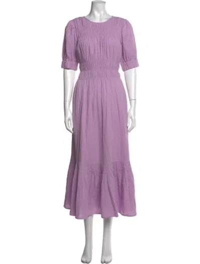 Pre-owned Me+em Crew Neck Long Dress In Purple