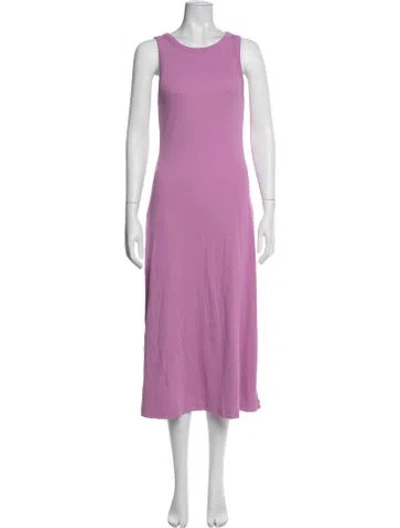 Pre-owned Me+em Crew Neck Long Dress In Purple