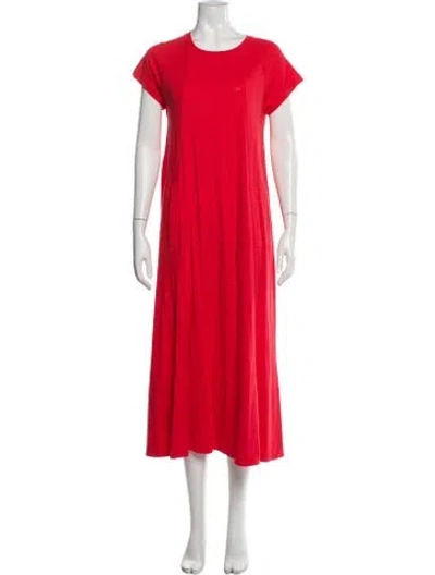Pre-owned Me+em Crew Neck Long Dress In Red