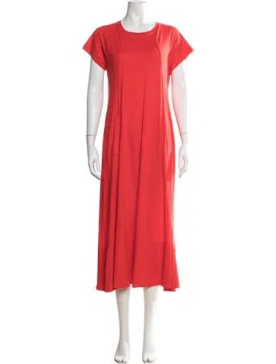 Pre-owned Me+em Crew Neck Long Dress In Red