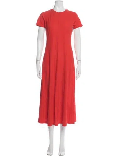 Pre-owned Me+em Crew Neck Long Dress In Red