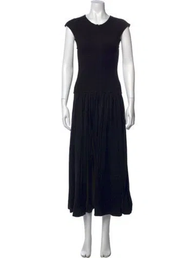 Pre-owned Me+em Crew Neck Long Dress W/ Tags In Black