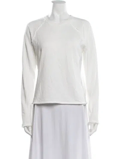 Pre-owned Me+em Crew Neck Long Sleeve Sweatshirt In White