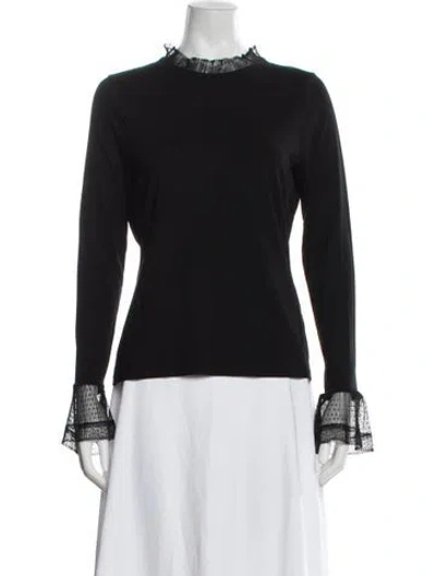 Pre-owned Me+em Crew Neck Long Sleeve Top In Black