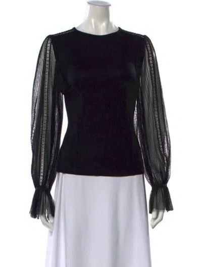Pre-owned Me+em Crew Neck Long Sleeve Top In Black