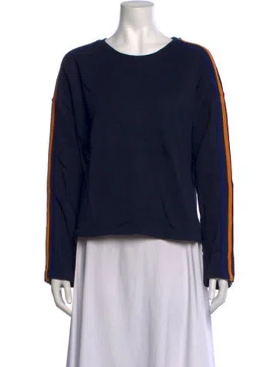 Pre-owned Me+em Crew Neck Long Sleeve Top In Blue