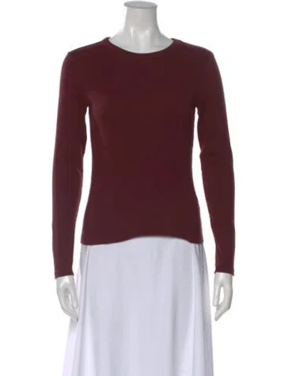 Pre-owned Me+em Crew Neck Long Sleeve Top In Burgundy