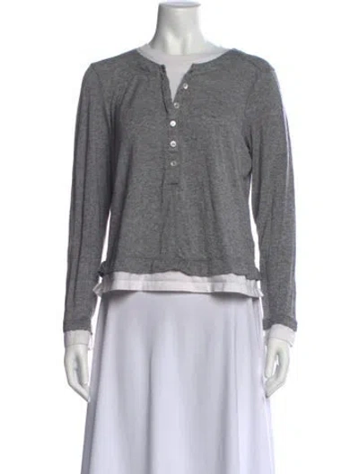 Pre-owned Me+em Crew Neck Long Sleeve Top In Gray