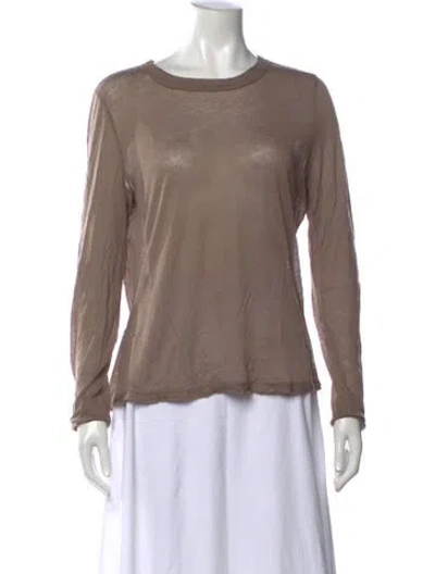 Pre-owned Me+em Crew Neck Long Sleeve Top In Neutral