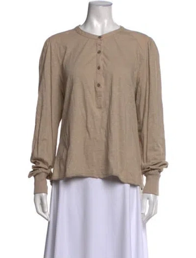 Pre-owned Me+em Crew Neck Long Sleeve Top In Neutrals