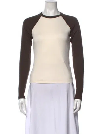 Pre-owned Me+em Crew Neck Long Sleeve Top In Neutrals