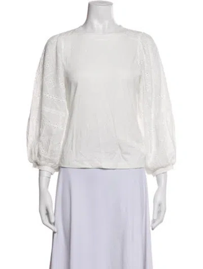 Pre-owned Me+em Crew Neck Long Sleeve Top W/ Tags In White