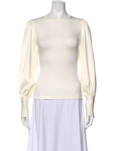 Pre-owned Me+em Crew Neck Long Sleeve Top In White