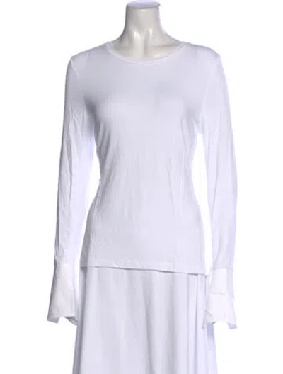 Pre-owned Me+em Crew Neck Long Sleeve Top In White