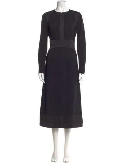 Pre-owned Me+em Crew Neck Midi Length Dress In Black