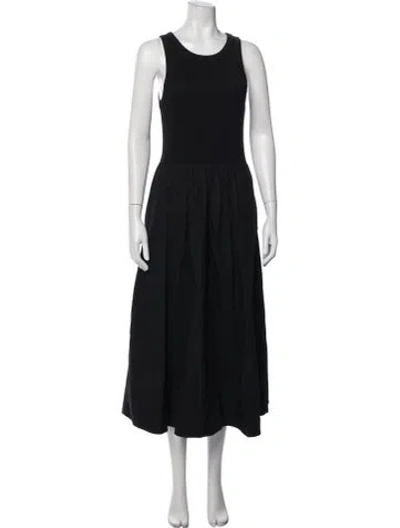 Pre-owned Me+em Crew Neck Midi Length Dress In Black
