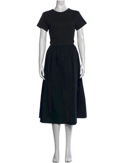 Pre-owned Me+em Crew Neck Midi Length Dress In Black