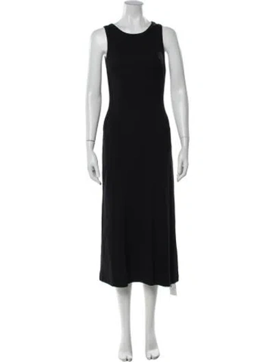 Pre-owned Me+em Crew Neck Midi Length Dress In Black