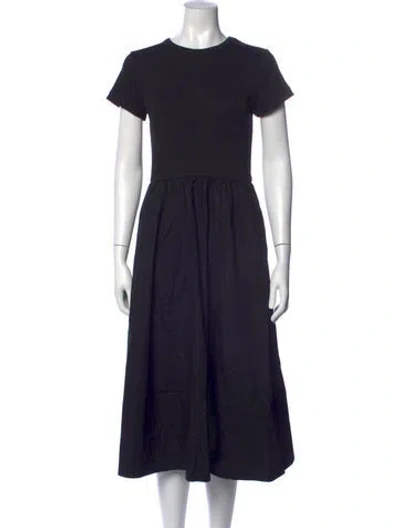 Pre-owned Me+em Crew Neck Midi Length Dress In Blue