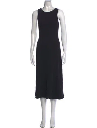 Pre-owned Me+em Crew Neck Midi Length Dress In Blue