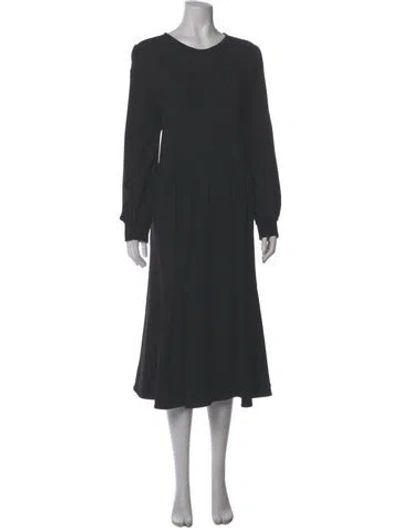 Pre-owned Me+em Crew Neck Midi Length Dress In Gray