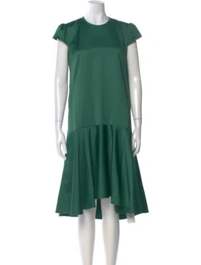 Pre-owned Me+em Crew Neck Midi Length Dress In Green