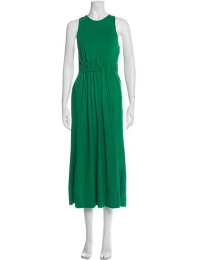 Pre-owned Me+em Crew Neck Midi Length Dress In Green