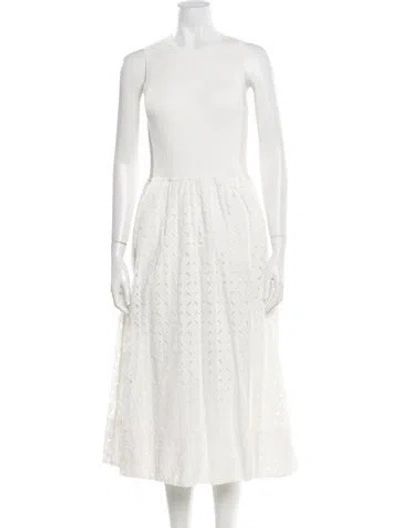 Pre-owned Me+em Crew Neck Midi Length Dress In Neutral