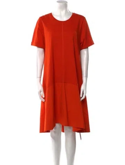 Pre-owned Me+em Crew Neck Midi Length Dress In Orange