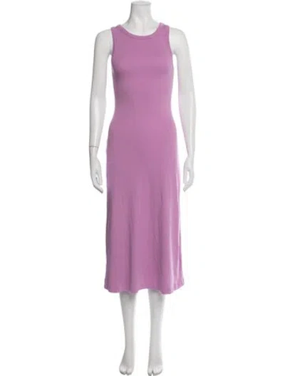 Pre-owned Me+em Crew Neck Midi Length Dress In Purple
