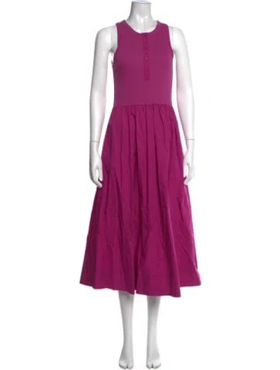 Pre-owned Me+em Crew Neck Midi Length Dress In Purple
